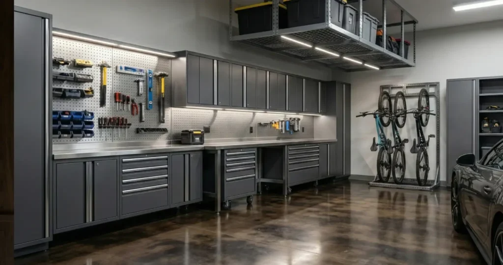 Custom garage to clear all the clutter.