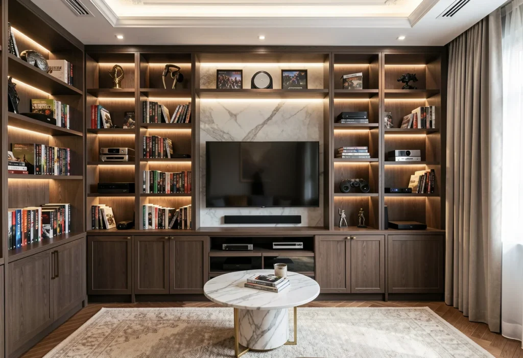 Media Center Storage for Movies, Games, and Devices.