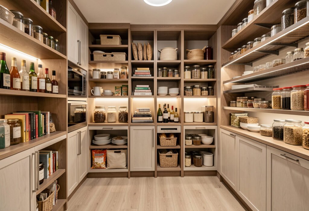 Designing a pantry fro easy organization of stuff.