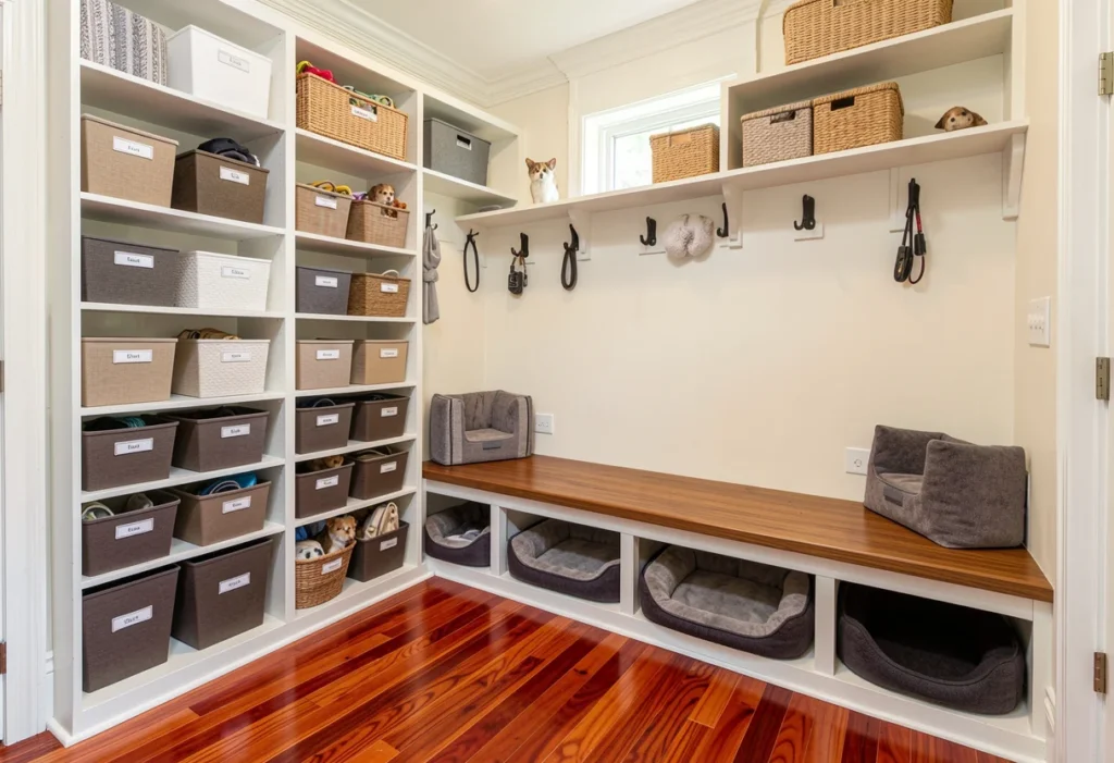 A mudroom for pet owners.