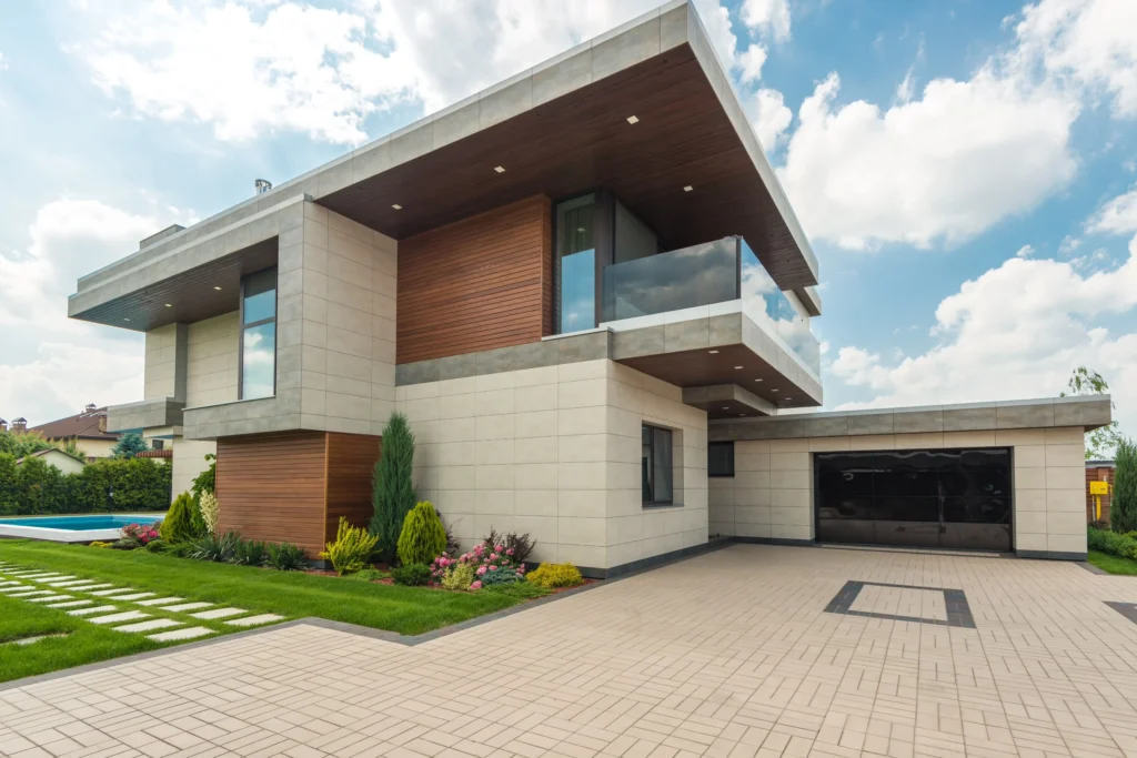 Modern home investing in custom garage systems.
